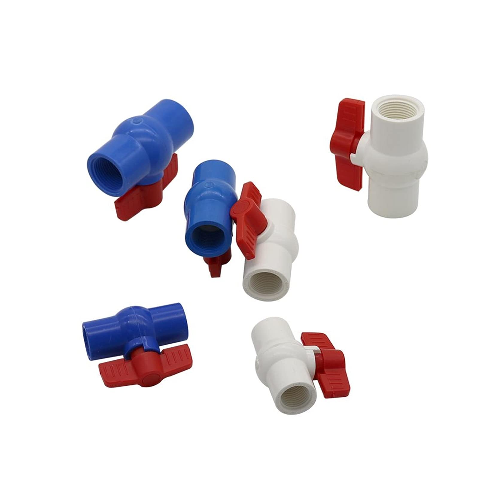 Utility Hose Butt Hose Connector Adapter 2 Pcs 1/2" 3/4" 1" Female Thread Pvc Ball Valve Garden Irrigation Aquarium Water Pipe Water Stop Connector/Blue/1.5 Inch