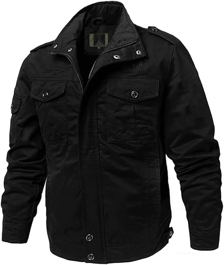 Men's Zipper Jacket Cotton Jacket Multi-Pocket Jacket