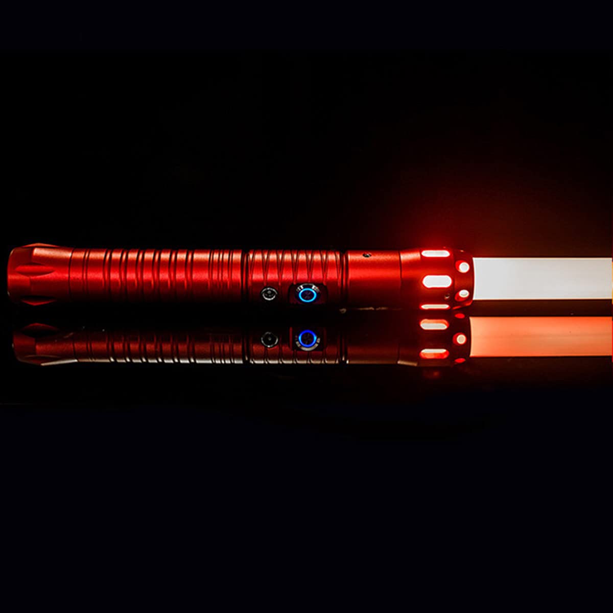 Miecz świetlny pojedynków dla dorosłych, zmienny miecz świetlny w 11 kolorach RGB z metalowym uchwytem dla dzieci i dorosłych, rekwizyty sceniczne Cosplay, ładowanie USB,Red