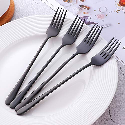 Stainless Steel Dinner Forks Pack of 6 Black Table Forks Long Handle 21.3 cm(8.4 inches) Korean Cutlery Forks Set for Steak Meat - Image 4