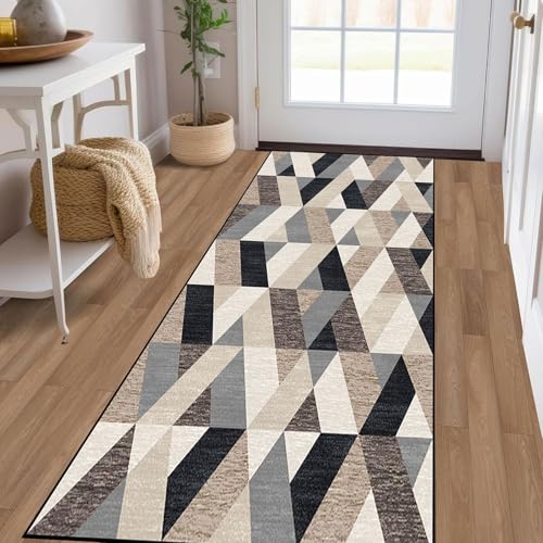 Alfombra de pasillo antimanchas moderna y lavable de poliéster suave 5