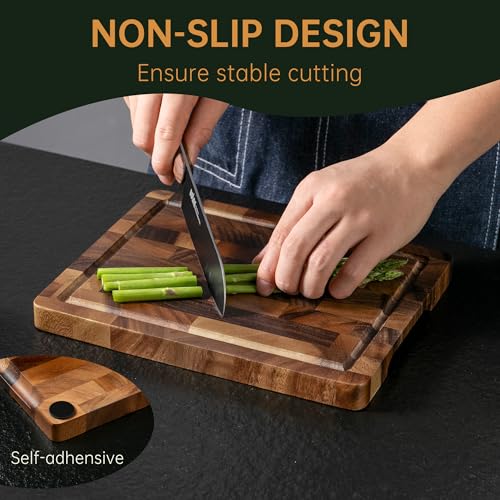 Image of THETCHRY Walnut Cutting Board, Small Wooden Cutting Board Meal Prep Serving