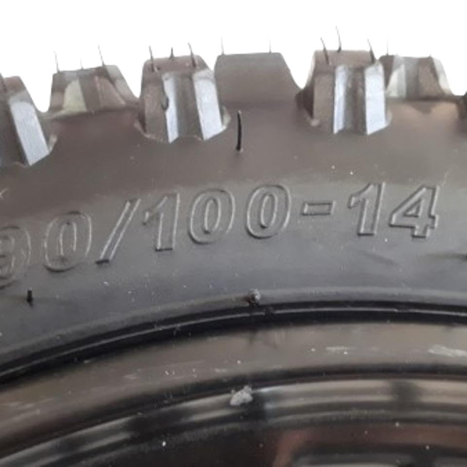 Dirtbike Komplettrad Pitbike Stahlfelge Ersatzreifen hinten 14 Zoll 90/100-14 12mm Achse