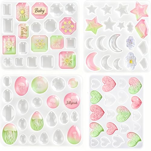 Resin Earring Mold White 4 Pieces