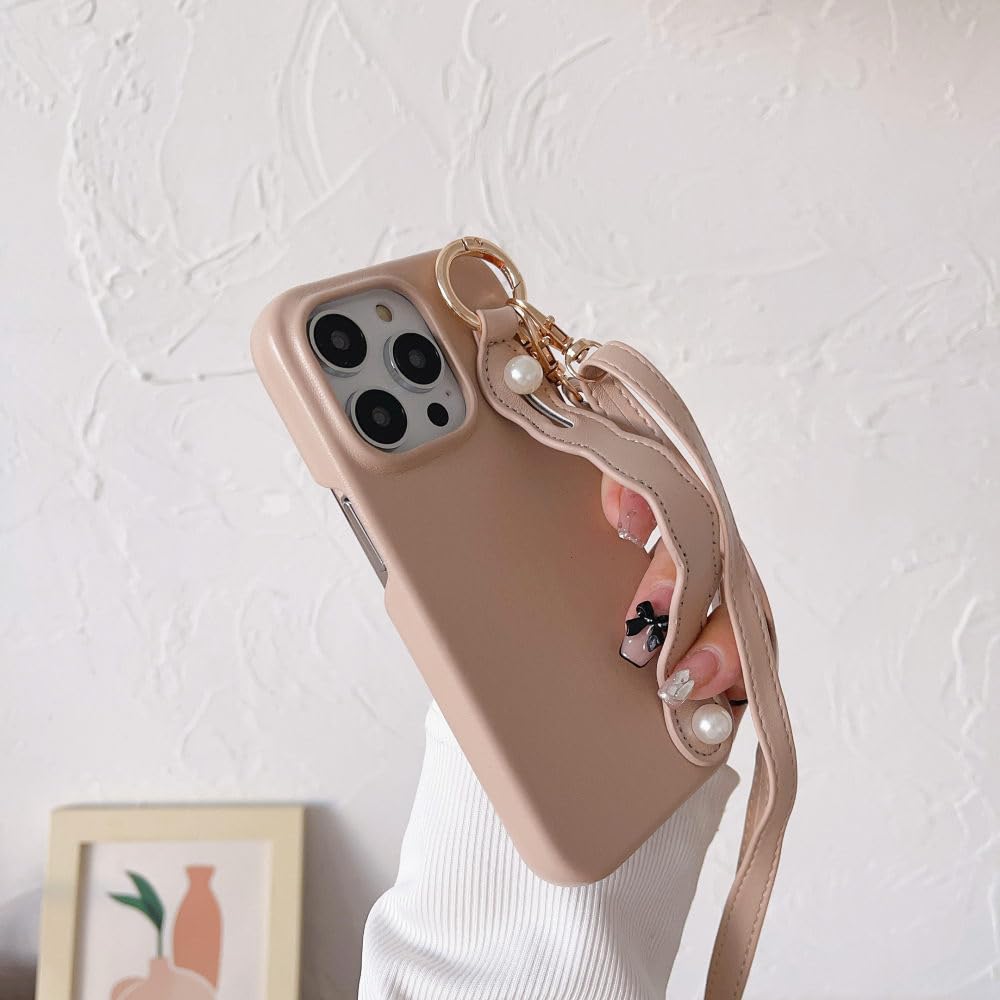 Custodia IPhone 14 Pro Max A Portafoglio In Pelle Con Cinturino E Catena – Rosa - 2
