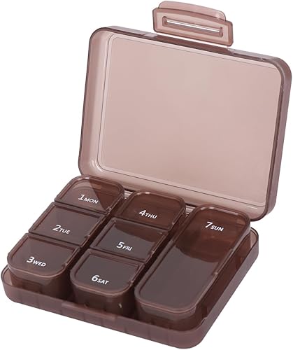Miniatura 1 de Organizador semanal de píldoras, pastillero de 7 días, pastillero diario, farmacia de bolsillo de viaje portátil, pequeño contenedor de píldoras