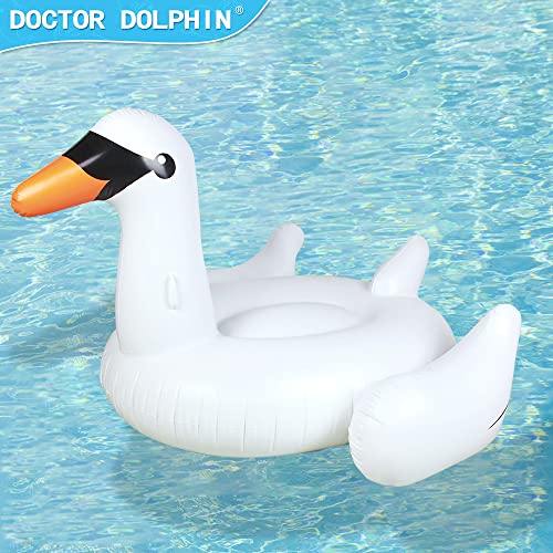 Doctor Dolphin Pool Floats For Adults,Floaties For The Pool With Comfortable Handles, Inflatable Giant Swan Pool Lounge… #TOP5