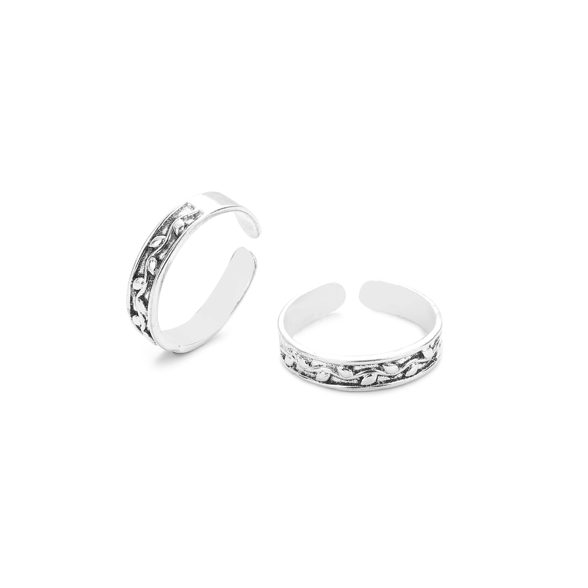 925 Oxidized Silver Glossy Finished Thumb Toe Ring for Girls & Women - 5 Grams-image-47