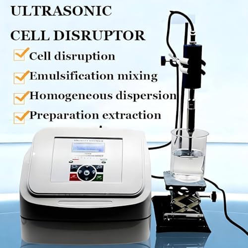 800W High-Speed Homogenizer, Mini Lab Cell Disruptor Mixer, Digital Control Emulsifying Machine, 2M Timer (1s-99h), Includes 2-10mm & 4mm Probes for Laboratory Use
