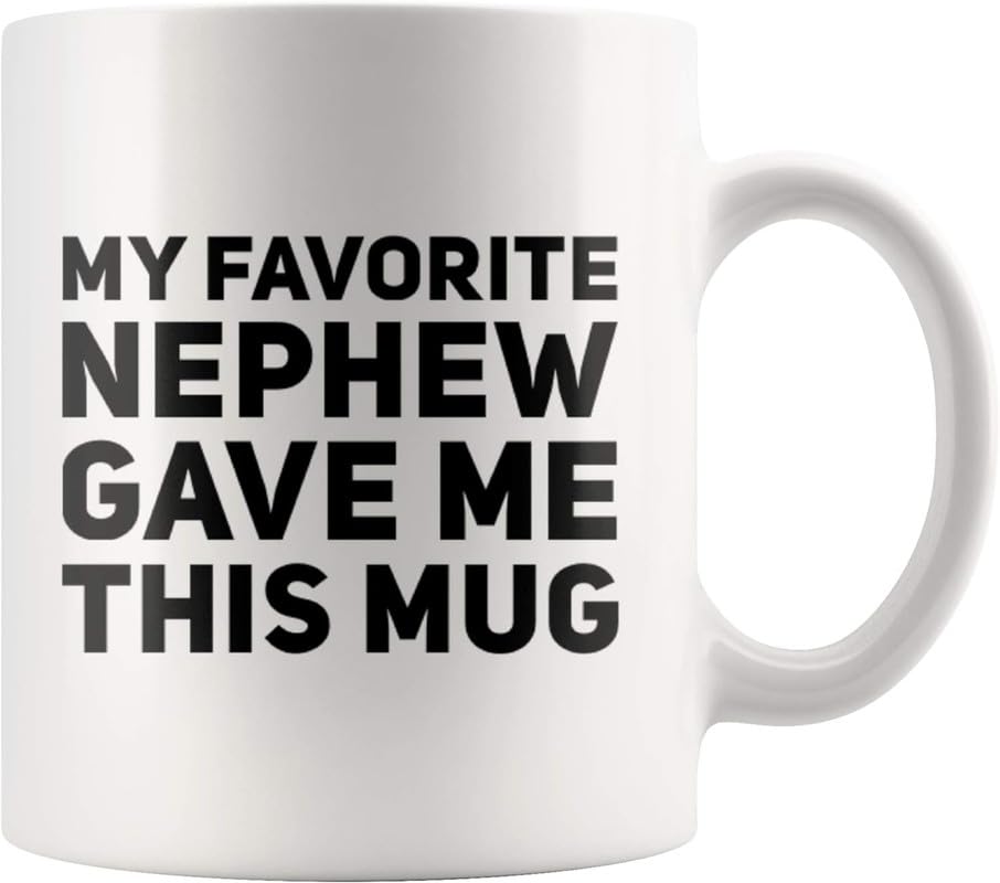 IKJHG My Favorite Nephew Gave Me This Mug Gift to Uncle Auntie Mother's Day Father's Day New Aunt Funcle Ceramic Coffee Cup 11 Oz