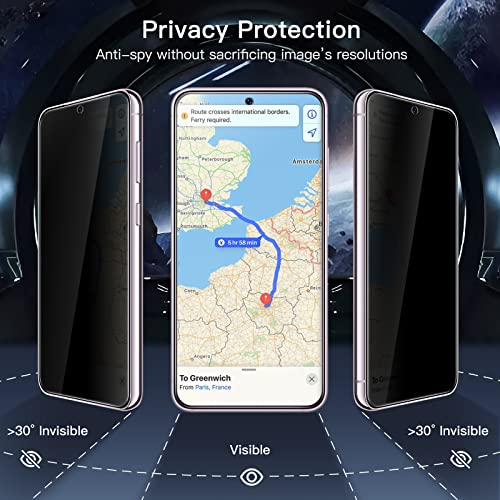 Image of JETech Privacy Tempered Glass Screen Protector Guard for Samsung Galaxy S23+ / S23 Plus 5G with Camera Lens Protector, Anti-Spy, Fingerprint ID Compatible, 2-Pack Each