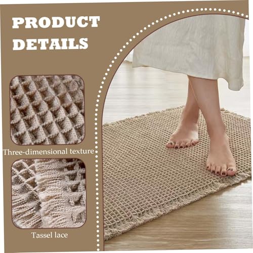 Tapis de bain gaufré marron clair 45x76 cm absorbant et doux