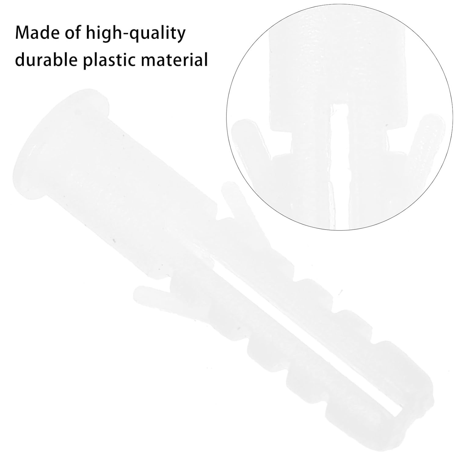 DOITOOL Plastic Expansion Screw Plug Easy to Use Self Tapping Screw 100pcs with Precision Threads White Plastic Material for Drywall Anchors for Curtain Rods and Shelves Installation