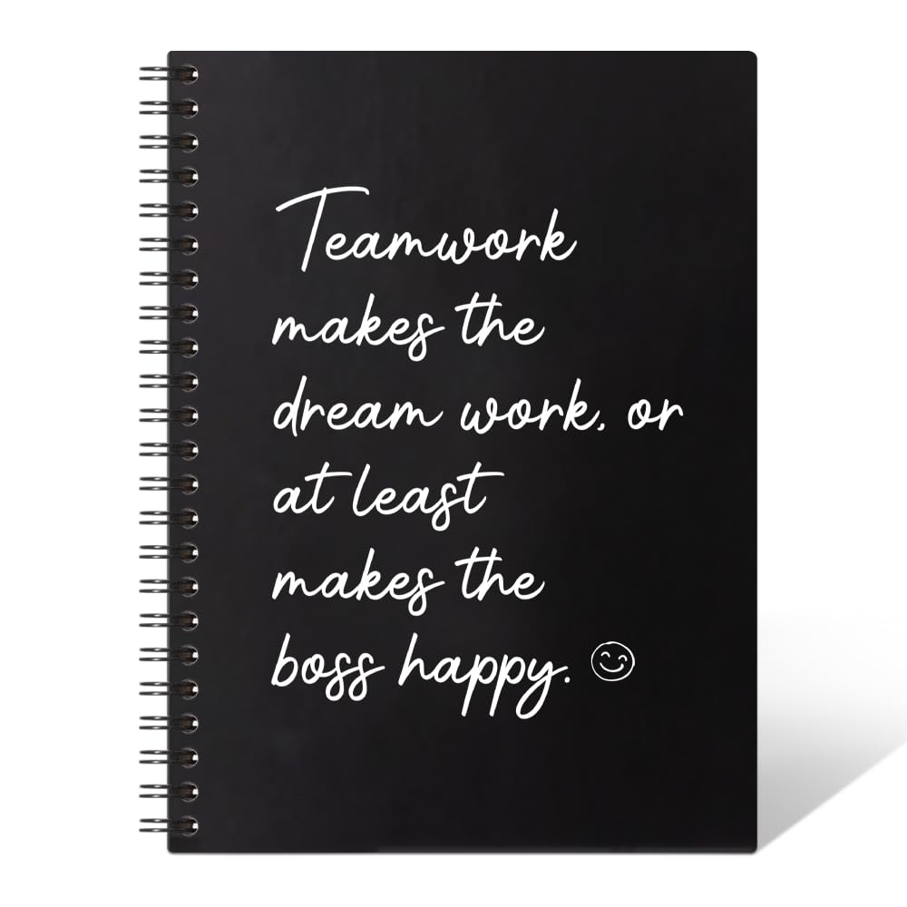 THEBESTU Teamwork Makes The Dream Work Notizbuch, 160 Seiten, Hardcover, blanko, Spiralnotizbuch, lustiges Teambuilding-Geschenk für Mitarbeiter, Tagebuch, Team-Notizblöcke, inspirierende Geschenke