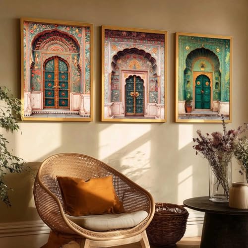 Image of kotart Indian Art Traditional Paintings for Living Room | Framed Wall Painting for Home Room Bedroom Office Wall Decor | Wall Poster With frames Set of 3 (13X17 inch)