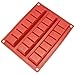 Freshware CB-801RD 3-Cavity Silicone Break-Apart Chocolate Chunk, Protein and Energy Bar Mold