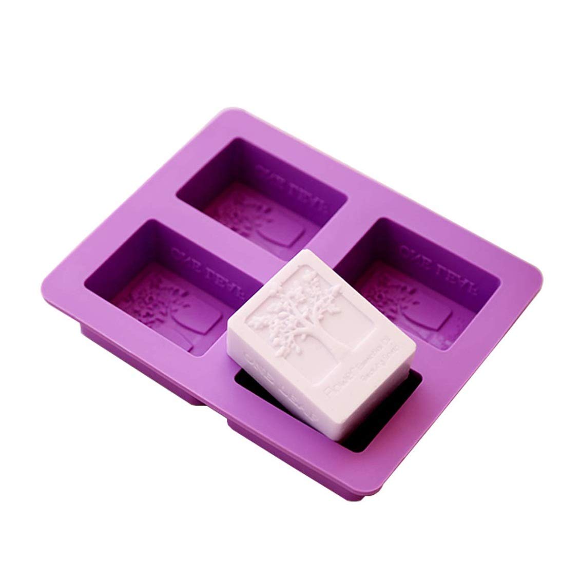 VARDHMAN 4 Cavities Rectangle Happiness Life Tree Silicone Soap Chocolate, Fondant Sugar bakeware Mold-image-37