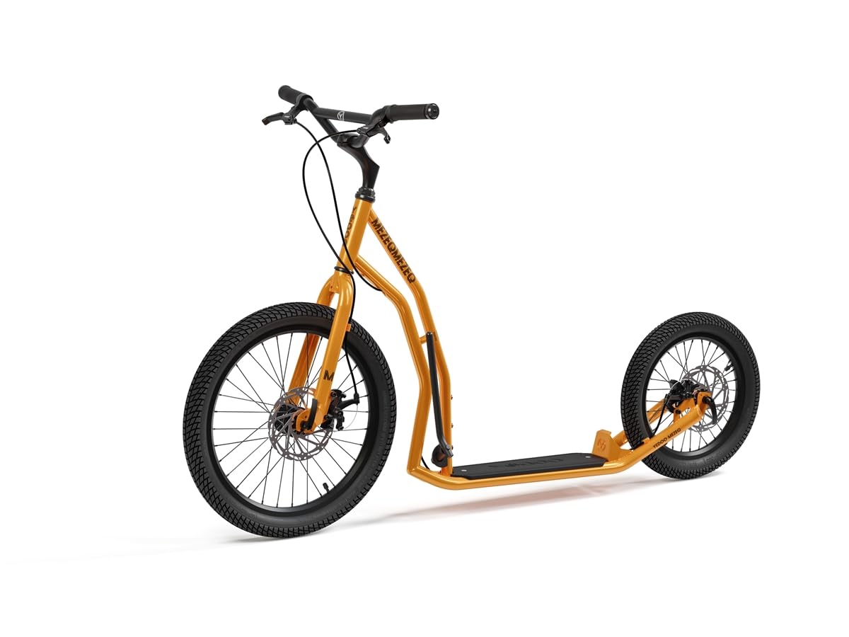 La Trottinette Yedoo Mezeq pour Adultes (jusqu'à 150 kg), Trottinette Tout-Terrain (pneus 20"/16") avec béquille et Guidon réglable, cani-Trottinette avec Freins à Disque.