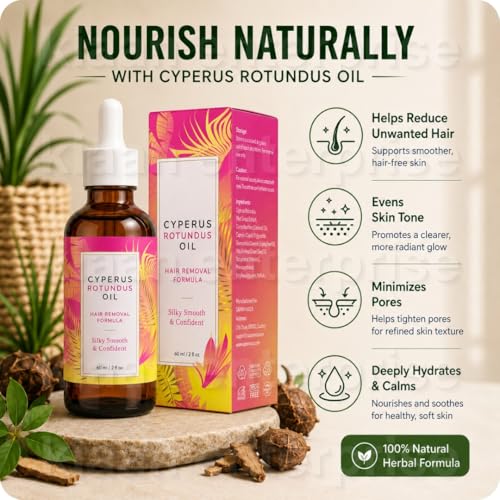 Image of Cyperus Rotundus Oil Hair Removal Spray for Women & Men | Cyprus Cypress Permanent Hair Reduction Oil for Face, Arms, Legs & Body (Pack of 2)