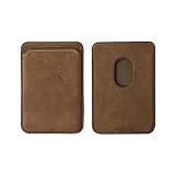 ALTRAALMA Alcantara Cardholder, Magnetic Wallet Compatible with iPhone 12/13/14/15/16/17 Series,Card Holder Compatible with Mag-Safe Magnet (Brown)