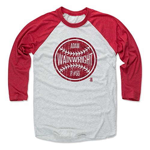 500 LEVEL Adam Wainwright Tee Shirt (Baseball Tee, Medium, Red/Ash) - Adam Wainwright Ball R