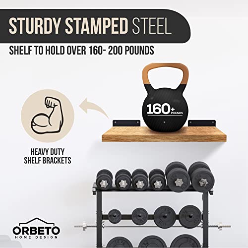 Orbeto Heavy Duty Floating Shelf Bracket (6 Inch-6 Pack) With (1/4"-Thick) Metal Black thumb #6