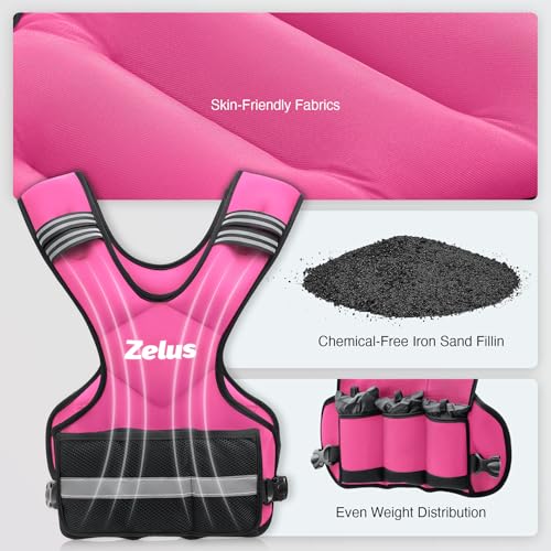 Image of ZELUS Weighted Vest for Men and Women | 4-10lb /11-20lb /20-32lb Vest with 6 Ironsand Weights for Home Workouts | Adjustable Body Weight Vest Exercise Set for Cardio and Strength Training
