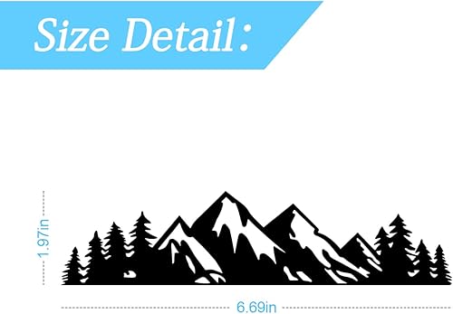 Miniatura 2 de XINLIYA Calcomanías de árbol de montaña, 7 x 2 pulgadas, material de PVC de alta calidad, universal para automóvil, SUV, camión, laptop, pared, negro