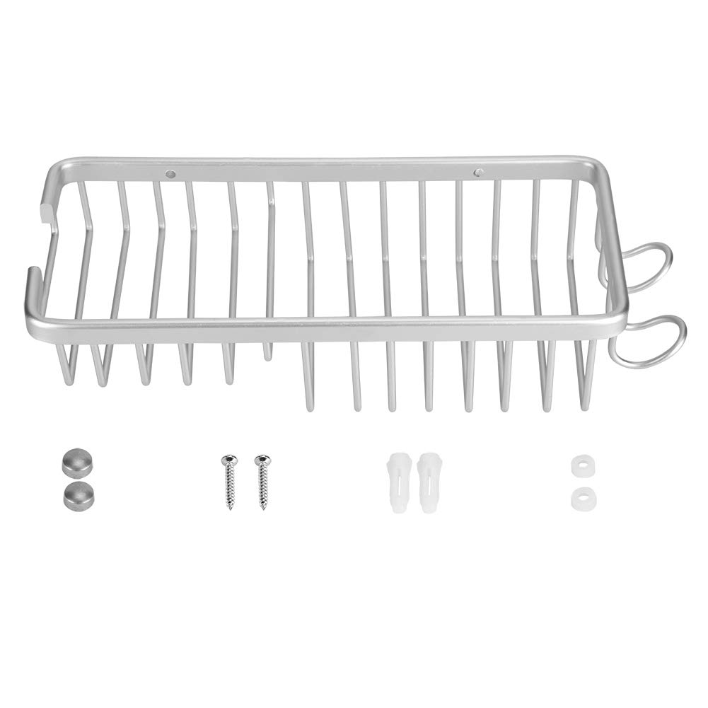 KUIDAMOS Bathroom Storage Shelf Bathroom Organizer with 2 Hooks Easy to No Ponding Trouble Space Saving Shower Tidy