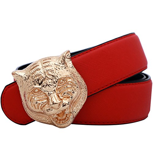 Men's Big Tiger Buckle 38-mm Top Layer Cowhide Leather Belt2