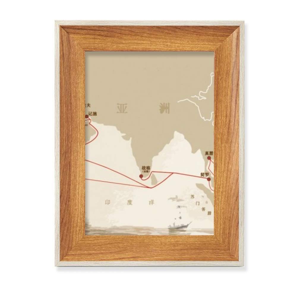 Cadre de photo de bureau en bois précieux Route de la Soie peinture d'art