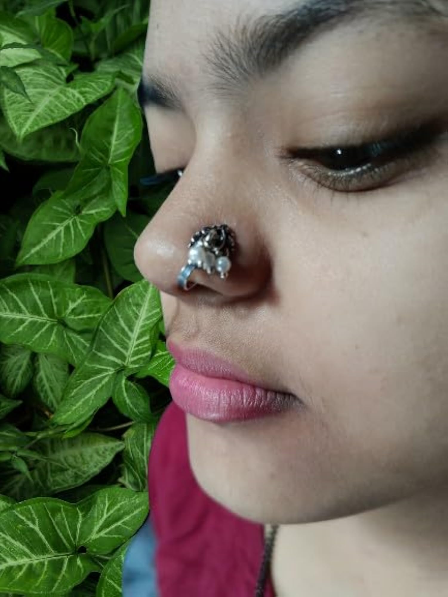 Oxidised Silver-Toned Nosepin Set for Girls, 3pcs