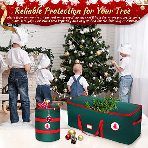 Yanovate Christmas Tree Storage Bag Set 2-Pieces Heavy Duty Tree Bag Fits Up To 7.5 Ft Tall Christmas Artificial Tree With Reinforced Handles & Sleek Dual Zipper Waterproof Protects From Moisture & Dust #TOP6