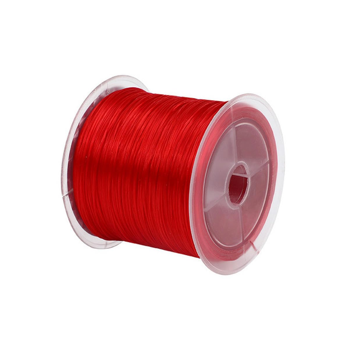 50–500 Yards hochelastische Perlenschnur, transparent, elastisch für die Herstellung von Armbändern, elastisches Band für Nähzubehör, Armbänder, Perlen-Rot, 500 m