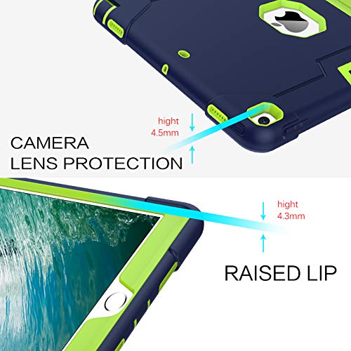 Bentoben Ipad Air 3 2019 Case, 3 Layers Heavy Duty Rugged Shockproof Kickstand Sturdy Protective Tablet Cases Cover For Ipad Air 3Rd Gen/Ipad Pro 10.5" 2017, Dark Blue/Green #TOP7