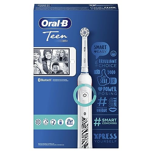 Oral-B Teen Brosse À Dents Électrique Rechargeable Avec 1 Manche Et 1 Brossette, Technologie 3D, Élimine Jusqu’À 100 % De Plaque Dentaire