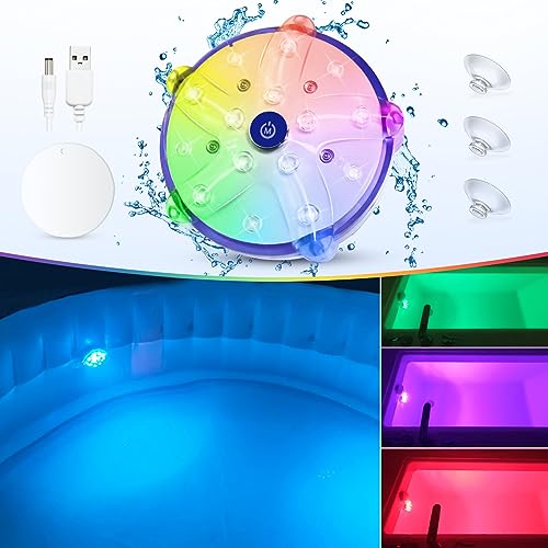 DeeprBetter Rechargeable Floating Pool Lights, Underwater Submersible LED Pool Lights for Above Ground Inground Pool, Color Changing Pool Lights That Float, Waterproof Bathtub Lights for Hot Tub,Spa