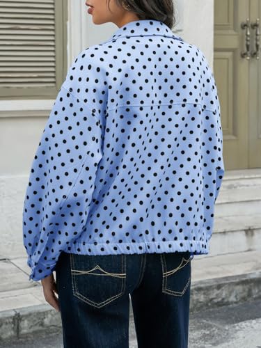 Image of Tankaneo Womens Polka Dot Zip Up Cropped Jackets