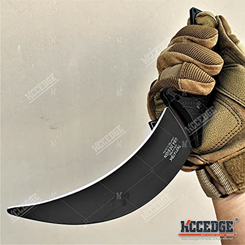 Takumitak Tactical Knife Hunting Knife Survival Knife Karambit Fixed Blade Knife Razor Sharp Edge Camping Accessories Camping Gear Survival Kit Survival Gear Tactical Gear 82422 (Black) #TOP7