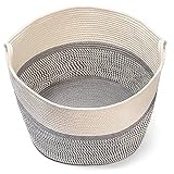 LABRIMP 衣類収納バスケット 綿ロープ収納バスケット バスルームオーガナイザー ベビー収納 編まれたランドリー おもちゃ収納 洗濯かご 雑貨収納 白い