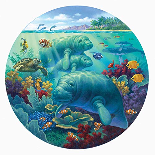 SUNSOUT INC - Manatee Beach - Rompecabezas redondo de 500 piezas por el artista Corbert Gauthier - Tamaño terminado 19.5" rd - MPN# 55968 miniatura 3
