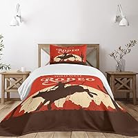 Amazon｜Ambesonne ビンテージベッドスプレッドセット、ロデオ