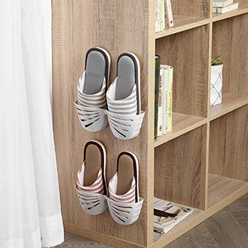 Miniatura 4 de TEmkin Banco de zapatos para el hogar, zapatero de pared con forma de mariposa, estante de almacenamiento de zapatos de perforación gratuito detrás