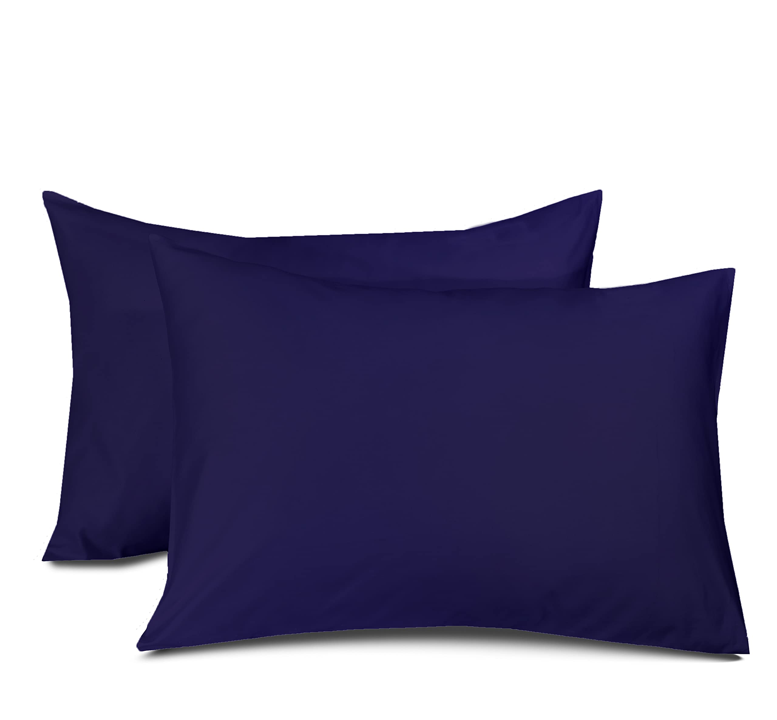 Crescent Collection Navy Plain Housewife Pair Of Pillowcase (, Pair Of Pillowcase)
