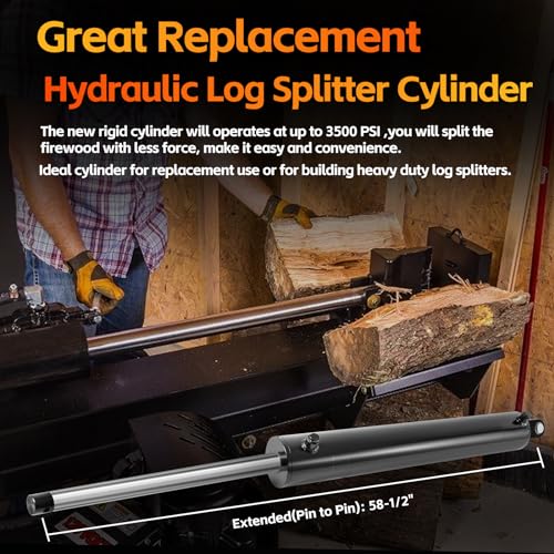 Image of 5 inchx24 inch Hydraulic Cylinders Log Splitter Cylinder, 3500PSI, Universal Hydraulic Cylinder 5 inch Bore 24 inch Stroke, Heavy Duty Hydraulic Cylinder 5x24