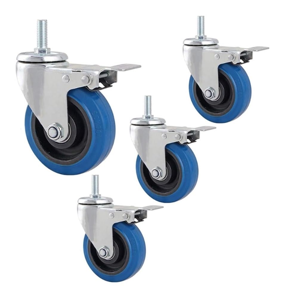 Roulettes pivotantes robustes 125 mm à freinage total antichoc