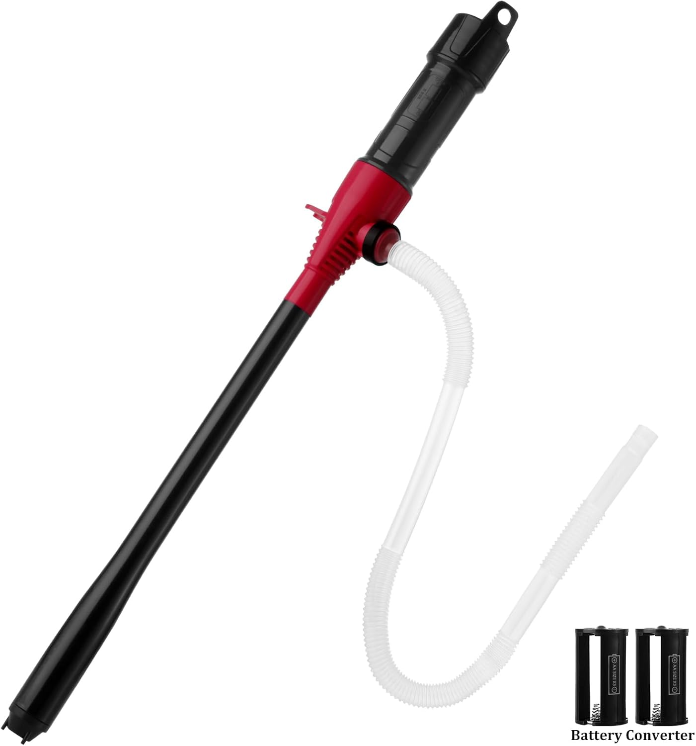 BOYISEN Battery Operated Liquid Transfer Pump - Electric Water Fuel Transfer Pump for Gasoline Diesel Oil, 2.2 Gallons per Min, Battery Power Siphon Pump Red