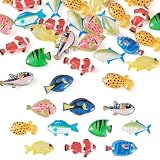 Cheriswelry 30Pcs Plastic Flatback Cabochon Ocean Animal Slime Charms Cute Fish Cabochons Embellishment 12-15.5mm for DIY Craft Scrapbooking Hair Clip Phone Case Handicraft Accessories