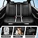 Conjie Fit Soul Car Seat Covers, for Kia Soul 2010-2024 2025-Full Set Premium Leather, Waterproof Stain-Resistant，Breathable， All-Weather Seat Cushion Protecto & Airbag Compatib， 5-Seats Black