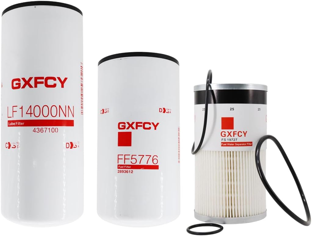 LF14000NN FF5776 FS19727 Oil Filters Kit Compatible with ISX ISM ISX15 X15 Cummins Fleetguard